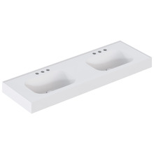 Mia 1500mm Matte White Wall Hung Double Basin with Overflow